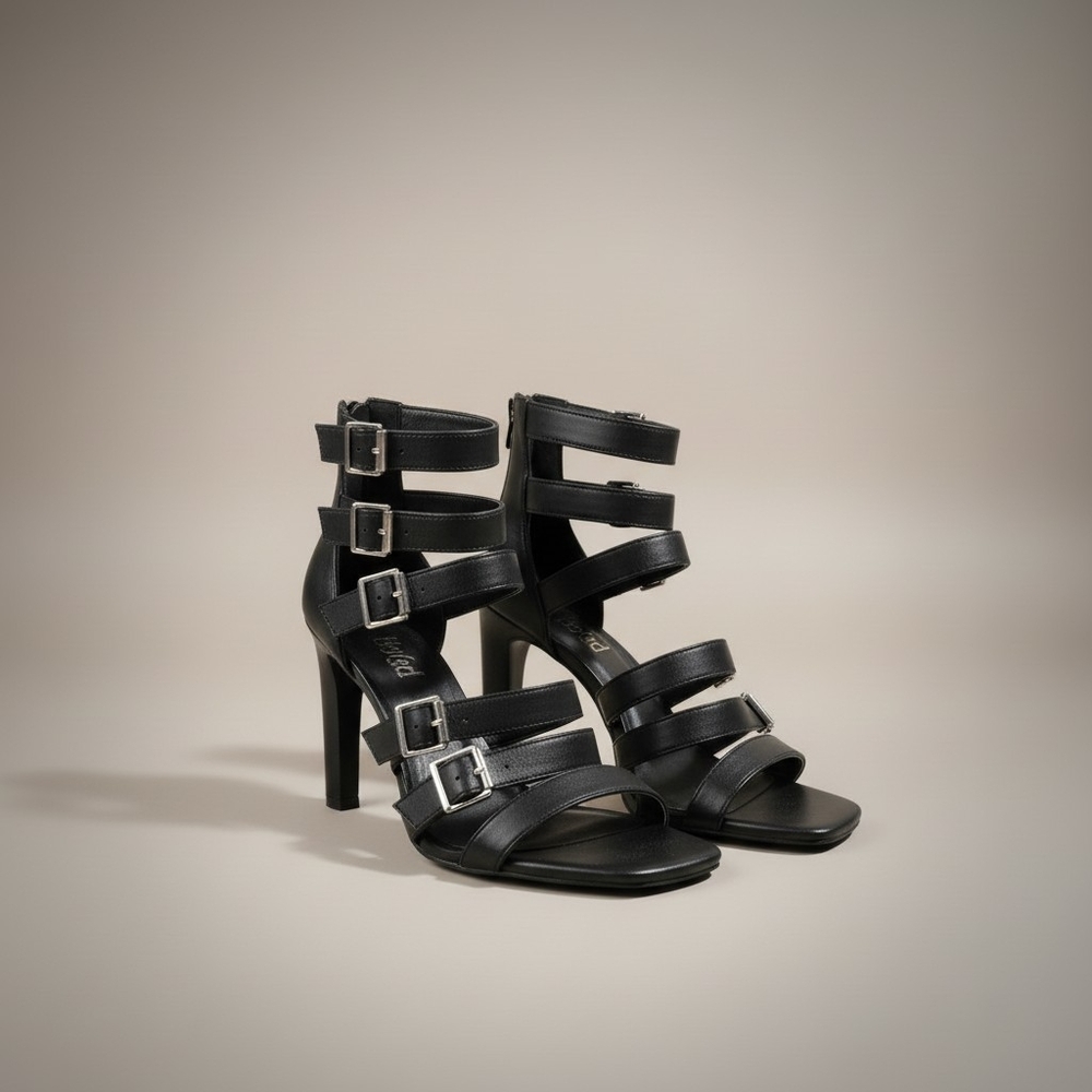 C O R K Y ' S Buckle-Down Black Strappy Heels